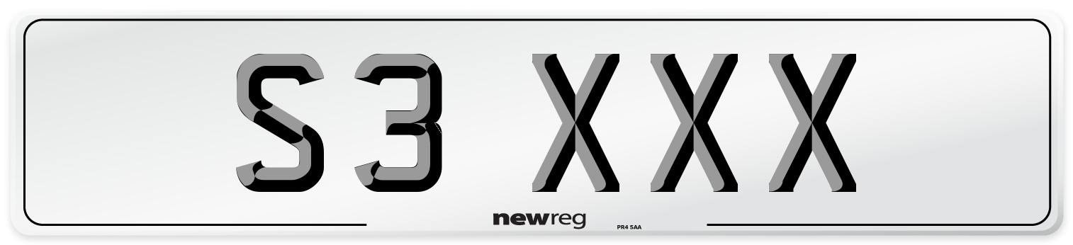 S3 XXX Front Number Plate