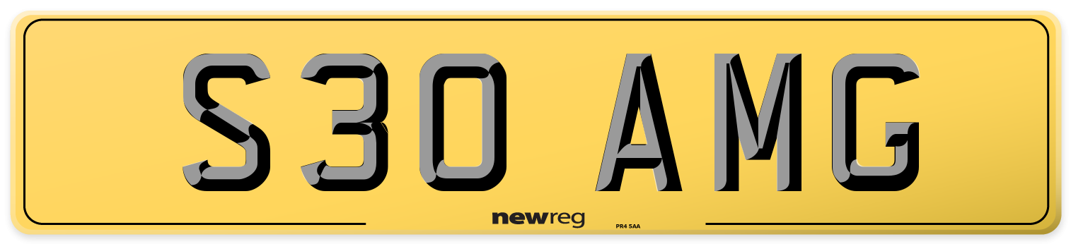 S30 AMG Rear Number Plate