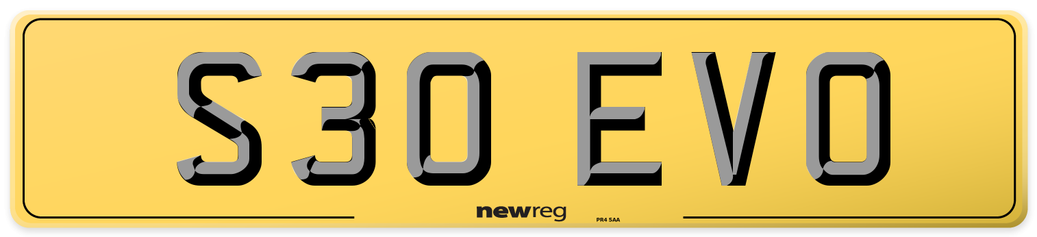 S30 EVO Rear Number Plate