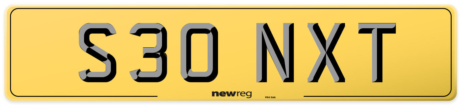 S30 NXT Rear Number Plate