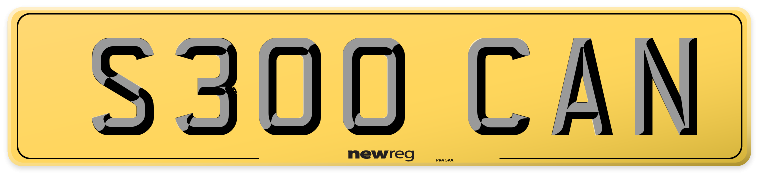 S300 CAN Rear Number Plate