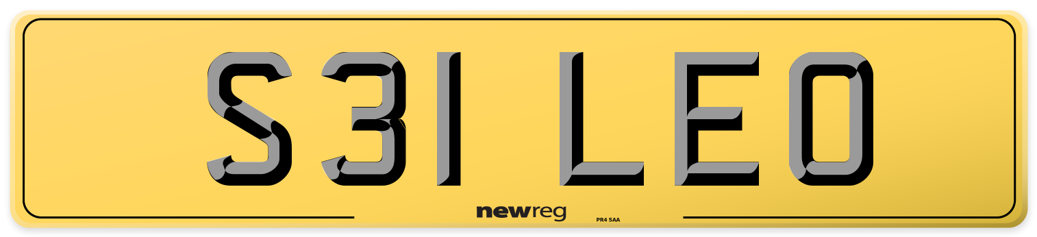 S31 LEO Rear Number Plate