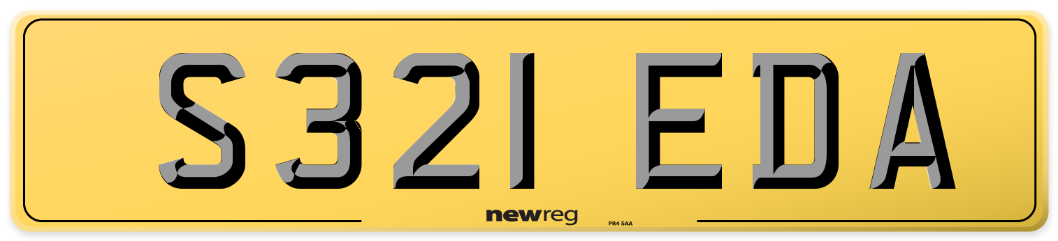 S321 EDA Rear Number Plate
