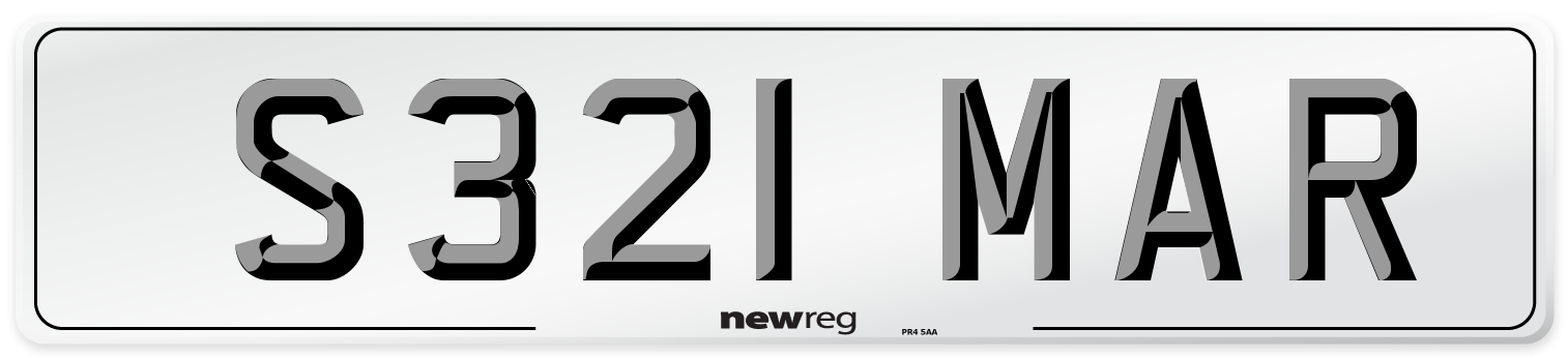 S321 MAR Front Number Plate