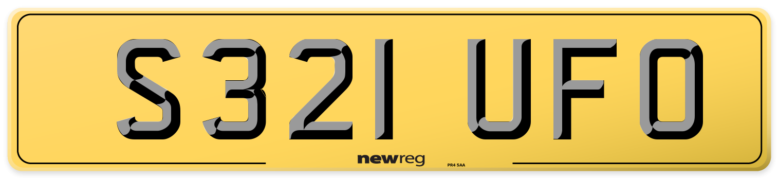 S321 UFO Rear Number Plate