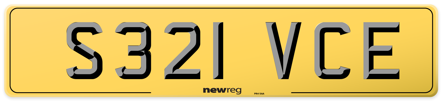 S321 VCE Rear Number Plate