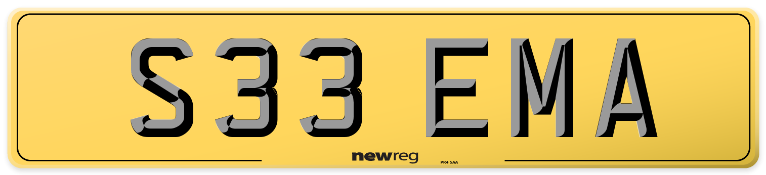 S33 EMA Rear Number Plate