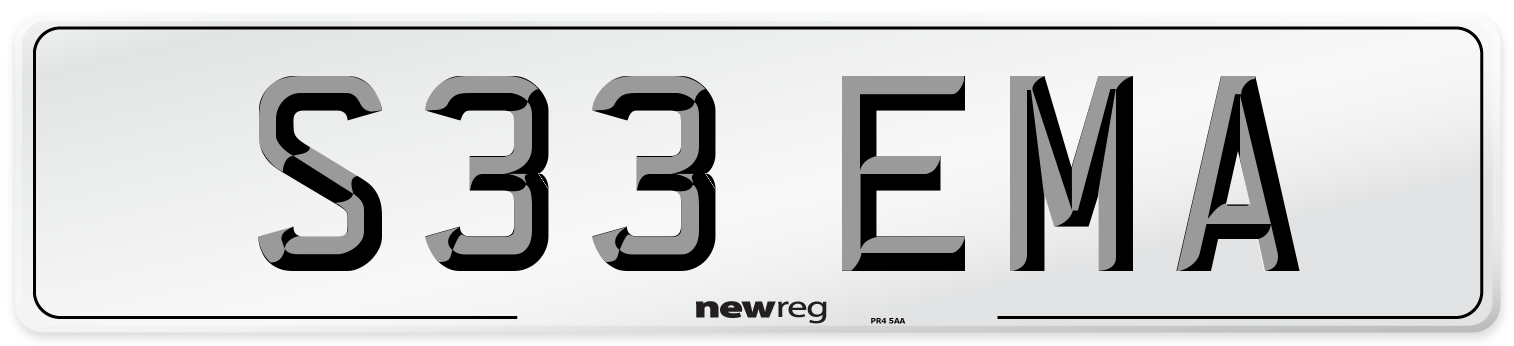 S33 EMA Front Number Plate