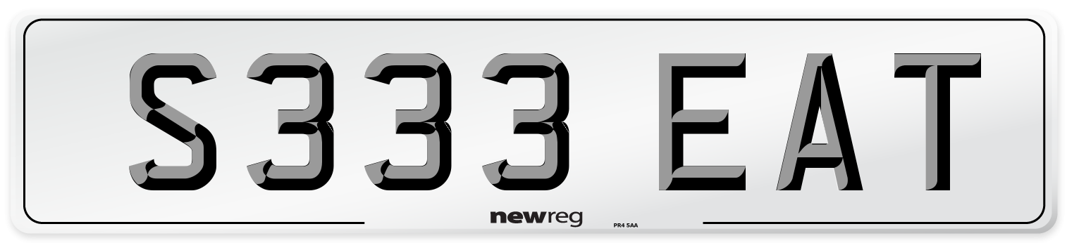 S333 EAT Front Number Plate