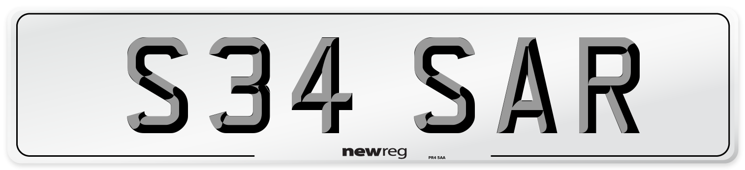 S34 SAR Front Number Plate