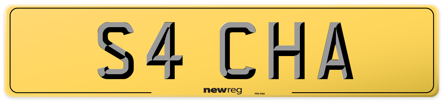 S4 CHA Rear Number Plate