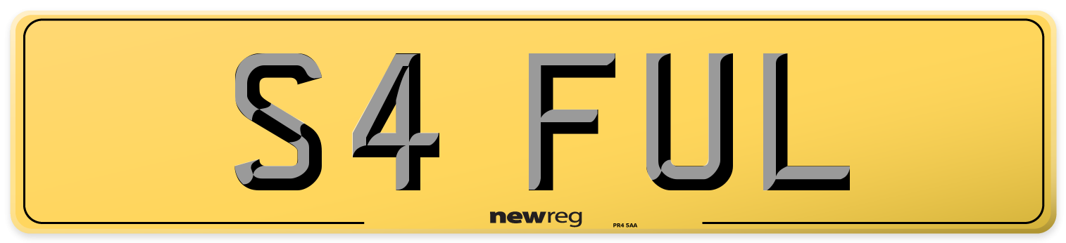 S4 FUL Rear Number Plate