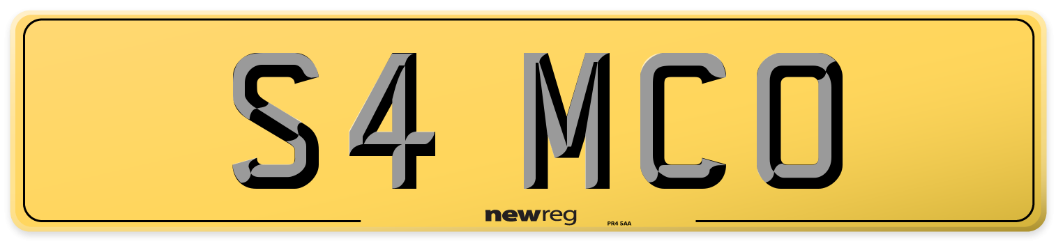 S4 MCO Rear Number Plate
