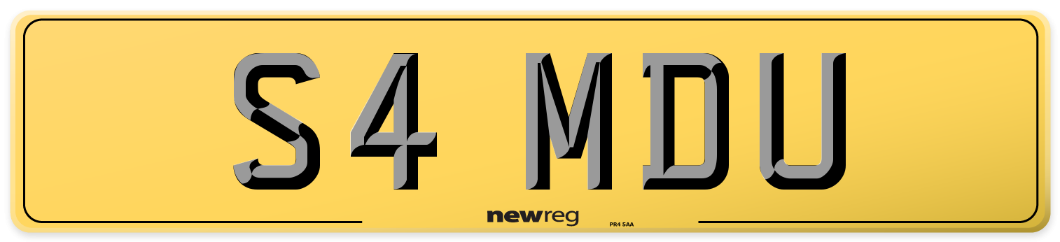 S4 MDU Rear Number Plate