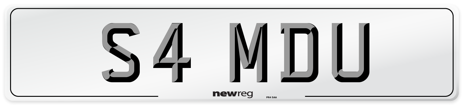 S4 MDU Front Number Plate