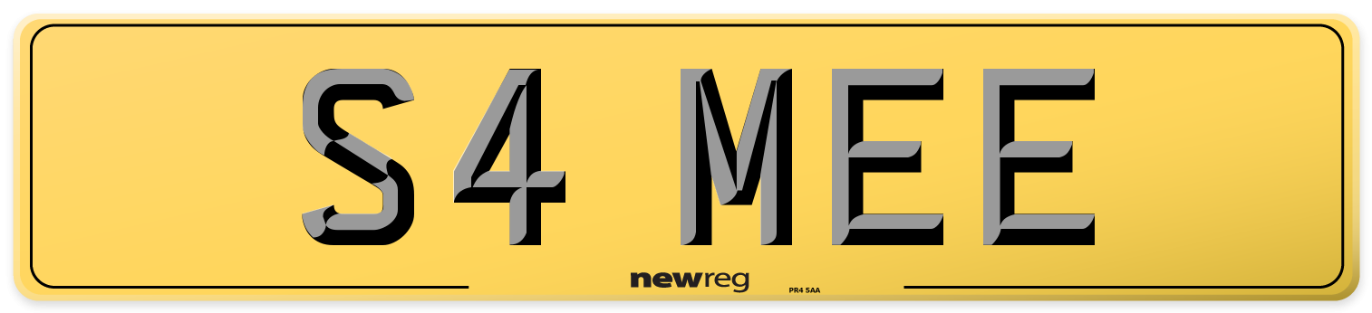 S4 MEE Rear Number Plate