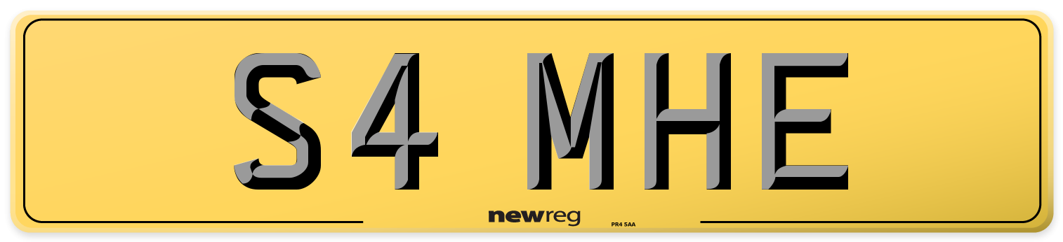 S4 MHE Rear Number Plate