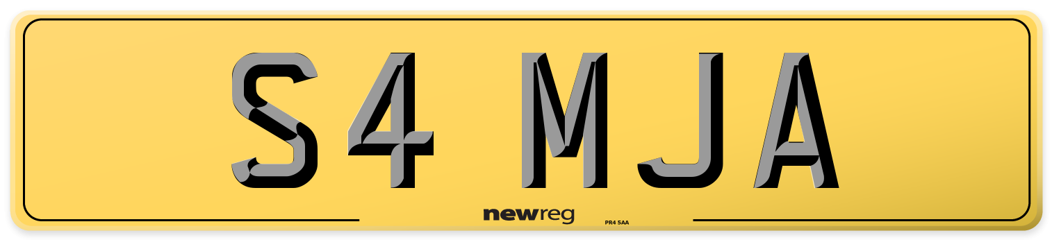 S4 MJA Rear Number Plate
