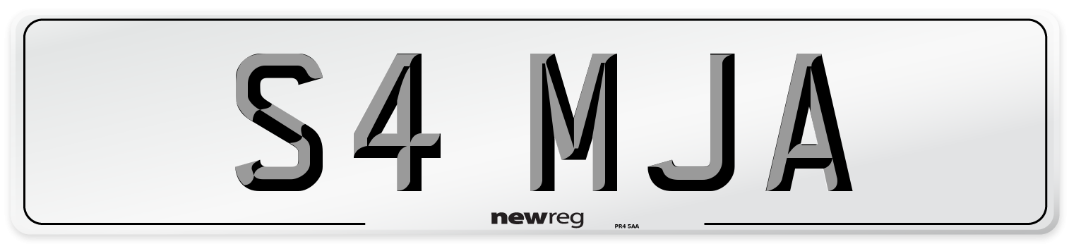 S4 MJA Front Number Plate