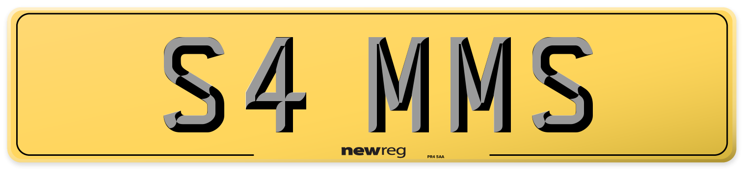 S4 MMS Rear Number Plate