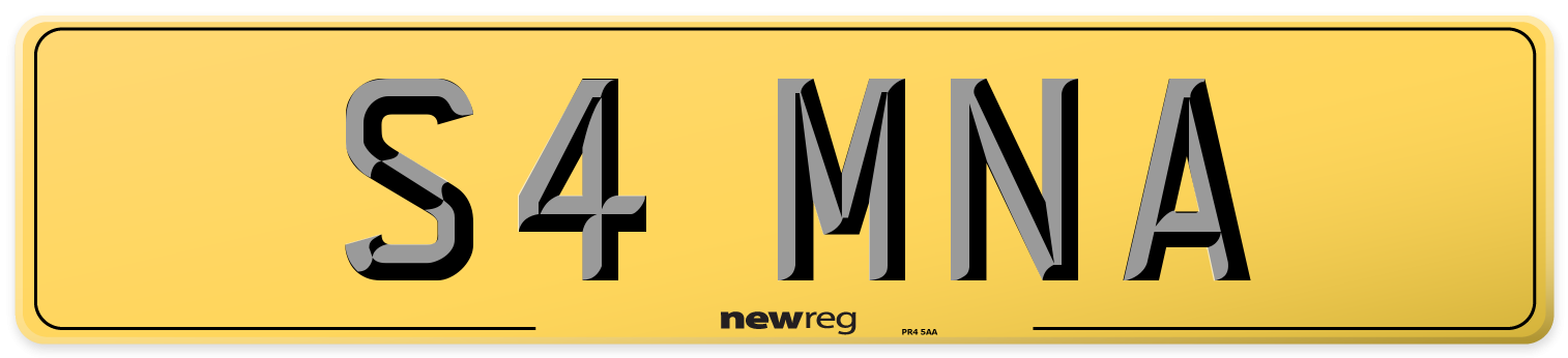 S4 MNA Rear Number Plate