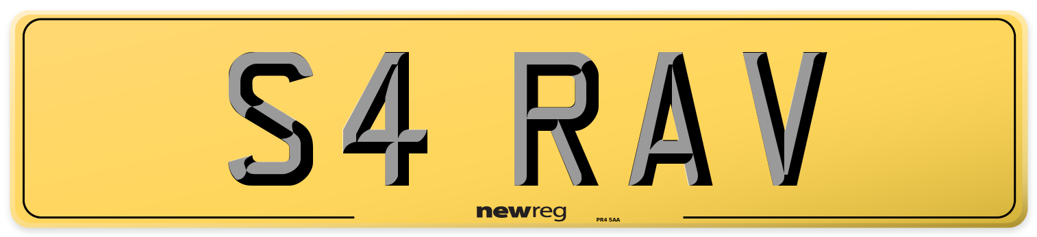 S4 RAV Rear Number Plate
