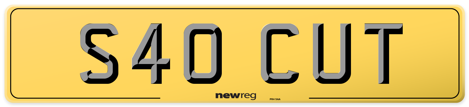 S40 CUT Rear Number Plate