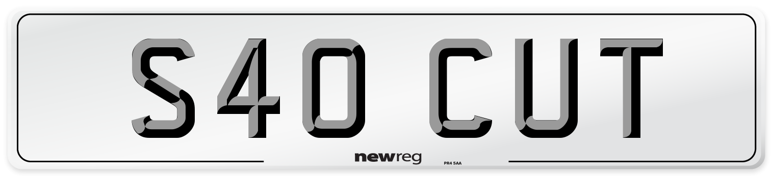 S40 CUT Front Number Plate