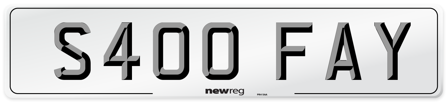 S400 FAY Front Number Plate