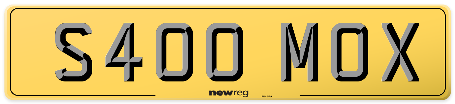 S400 MOX Rear Number Plate