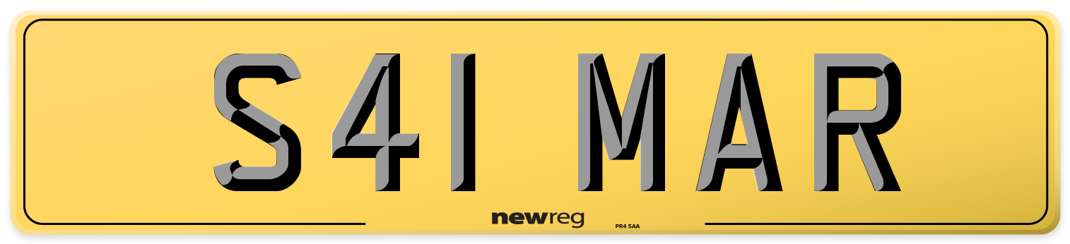 S41 MAR Rear Number Plate