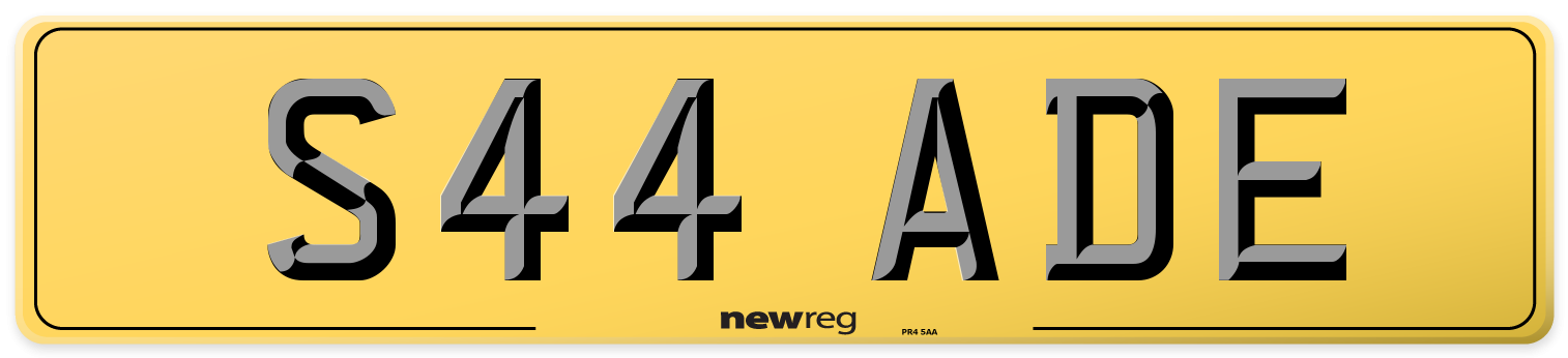 S44 ADE Rear Number Plate