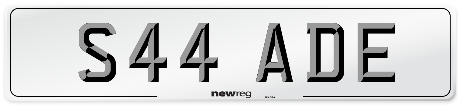 S44 ADE Front Number Plate