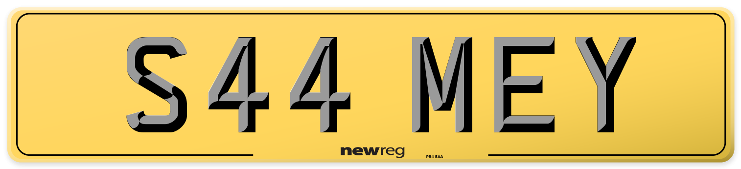 S44 MEY Rear Number Plate
