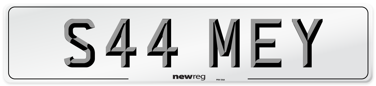 S44 MEY Front Number Plate