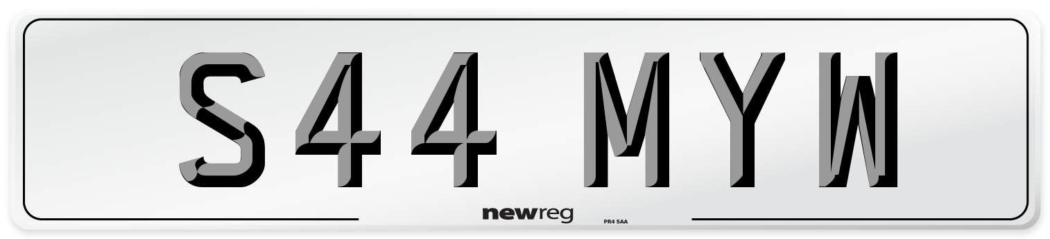 S44 MYW Front Number Plate