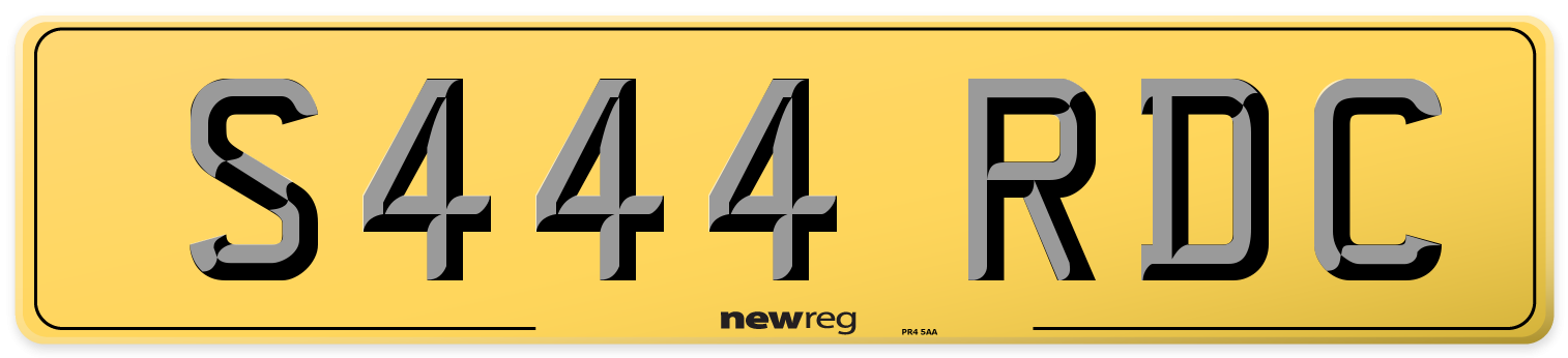 S444 RDC Rear Number Plate