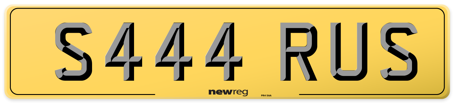 S444 RUS Rear Number Plate