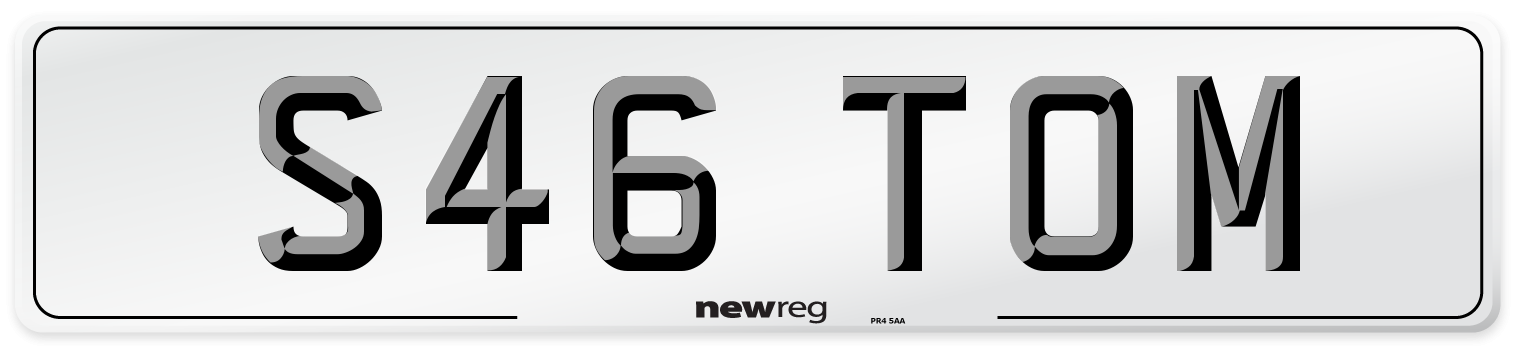 S46 TOM Front Number Plate