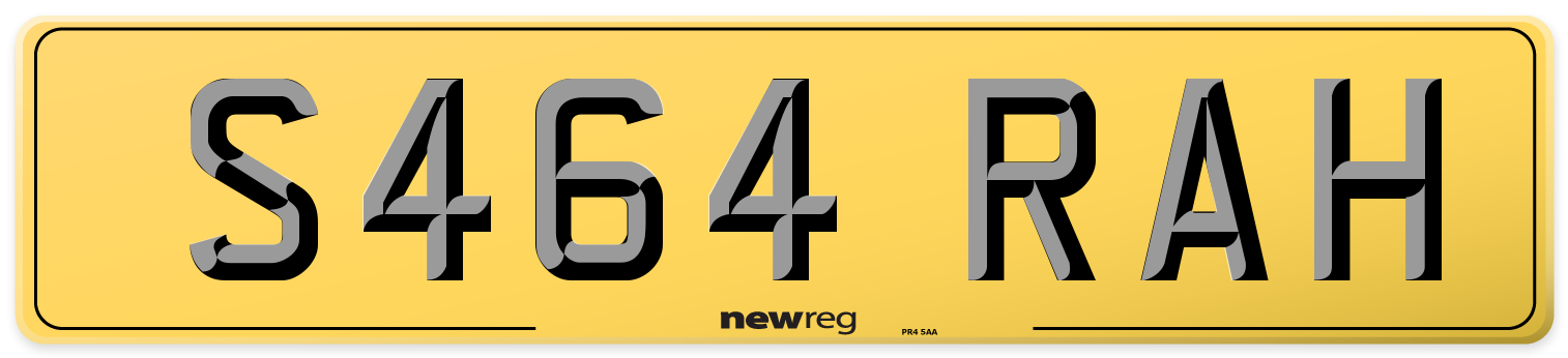 S464 RAH Rear Number Plate