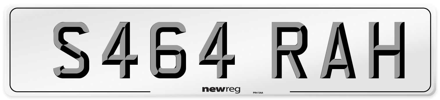 S464 RAH Front Number Plate