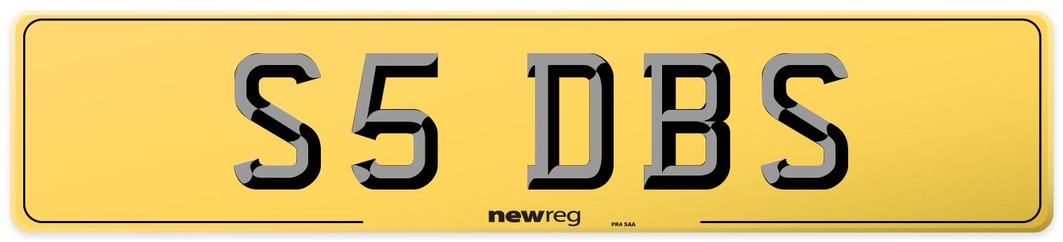 S5 DBS Rear Number Plate