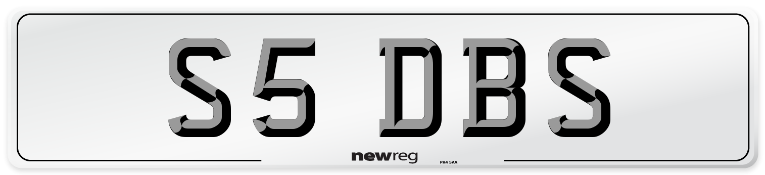 S5 DBS Front Number Plate