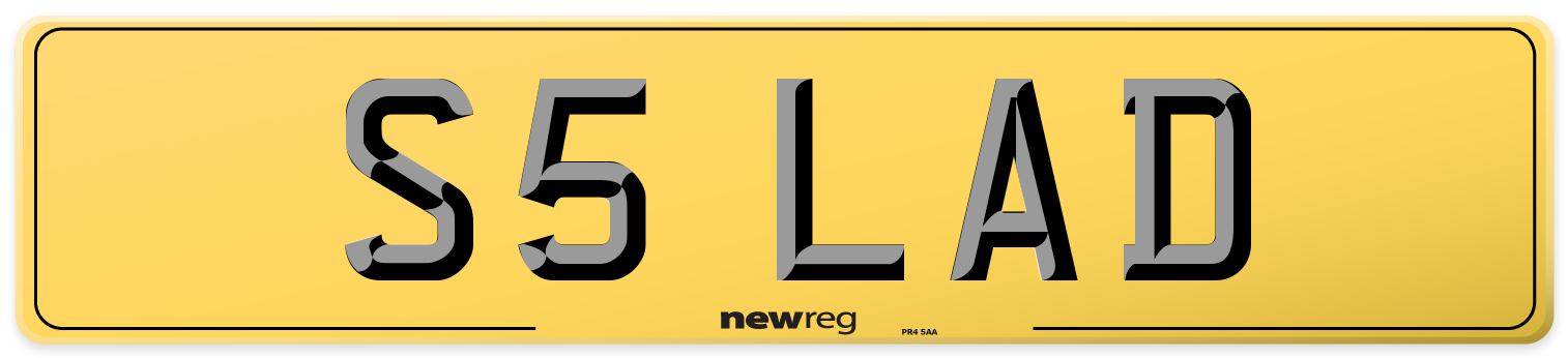 S5 LAD Rear Number Plate