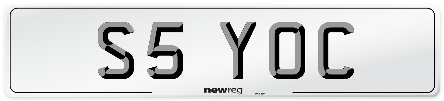 S5 YOC Front Number Plate