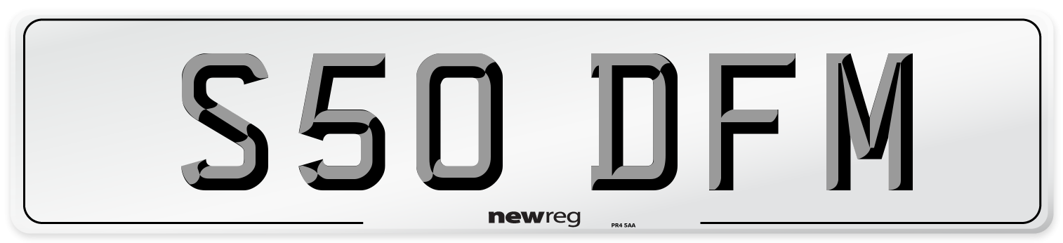 S50 DFM Front Number Plate