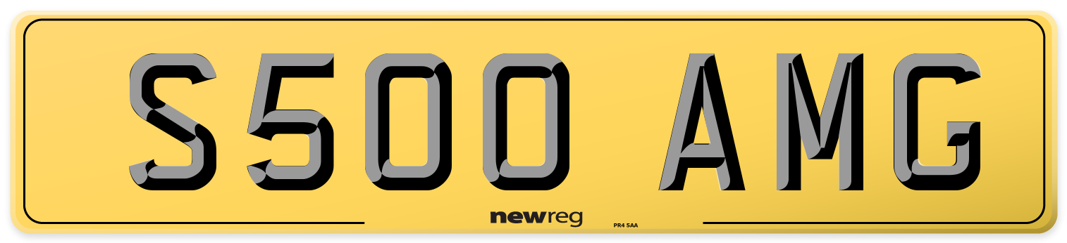 S500 AMG Rear Number Plate