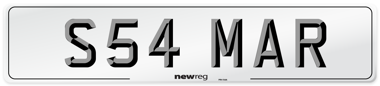 S54 MAR Front Number Plate