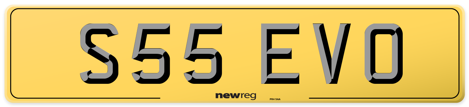 S55 EVO Rear Number Plate