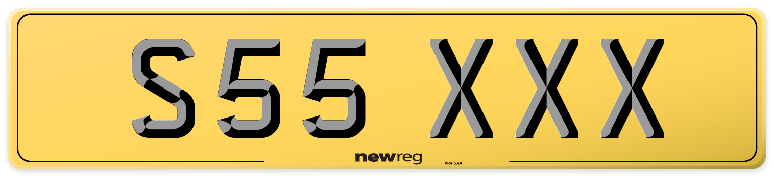 S55 XXX Rear Number Plate